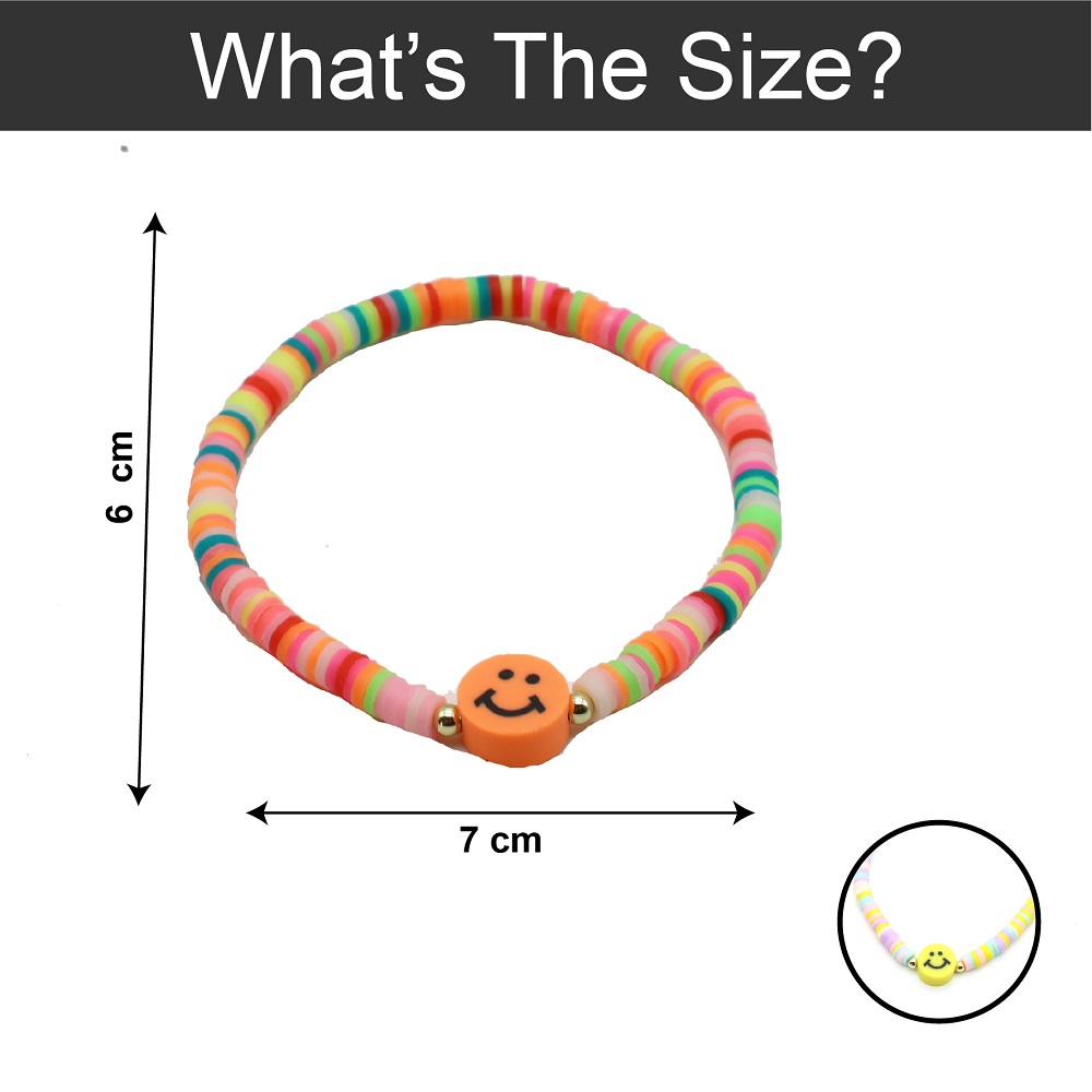 B-105-02-1.jpg Orange Bracelet with Orange Smiley Charm