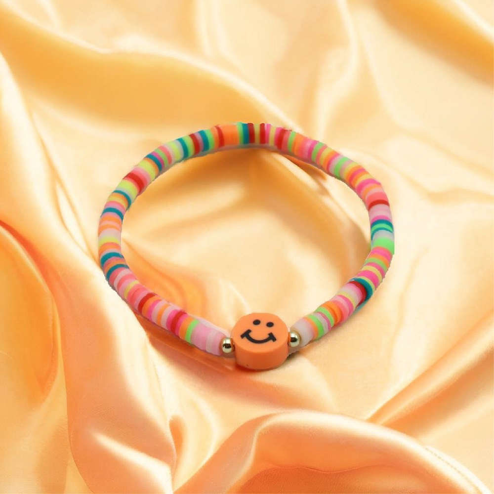 B-105-03-1.jpg Orange Bracelet with Orange Smiley Charm