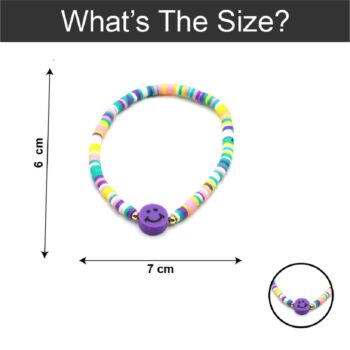 Lavender Bracelet with Lavender Smiley Charm