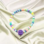 Lavender Bracelet with Lavender Smiley Charm