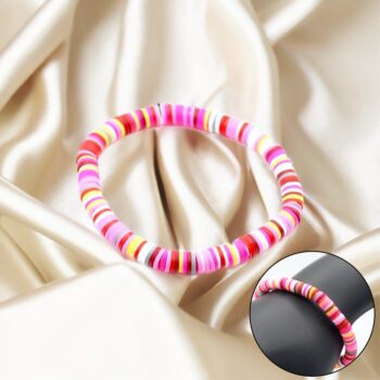 Bracelet Heishi Bead Red Tone