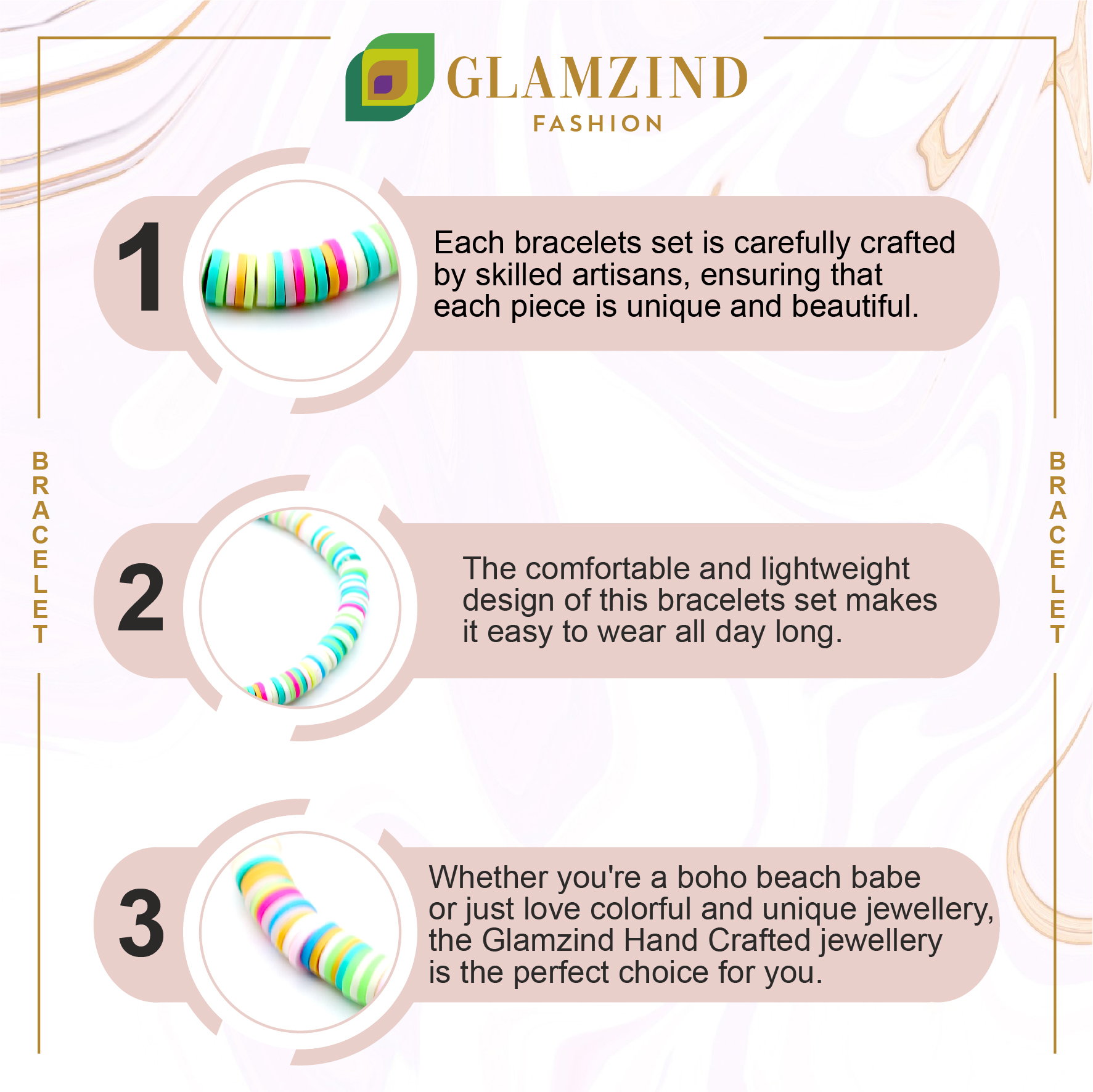 B-118-04-1.jpg Subtle Green Tone Bohemian Bracelet