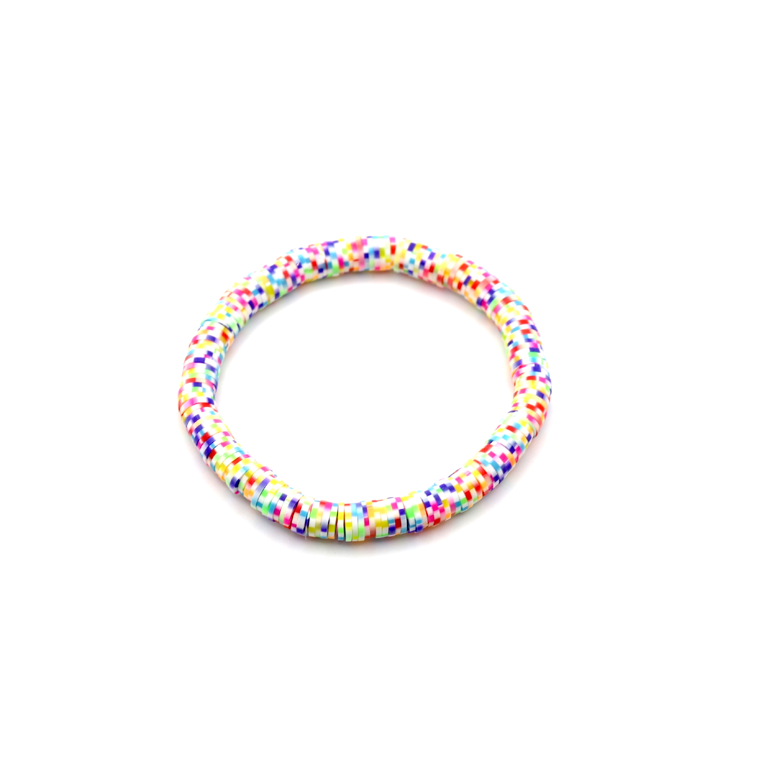 B-119-01a-1.jpg Bohemian Rainbow Heishi Beads Bracelet