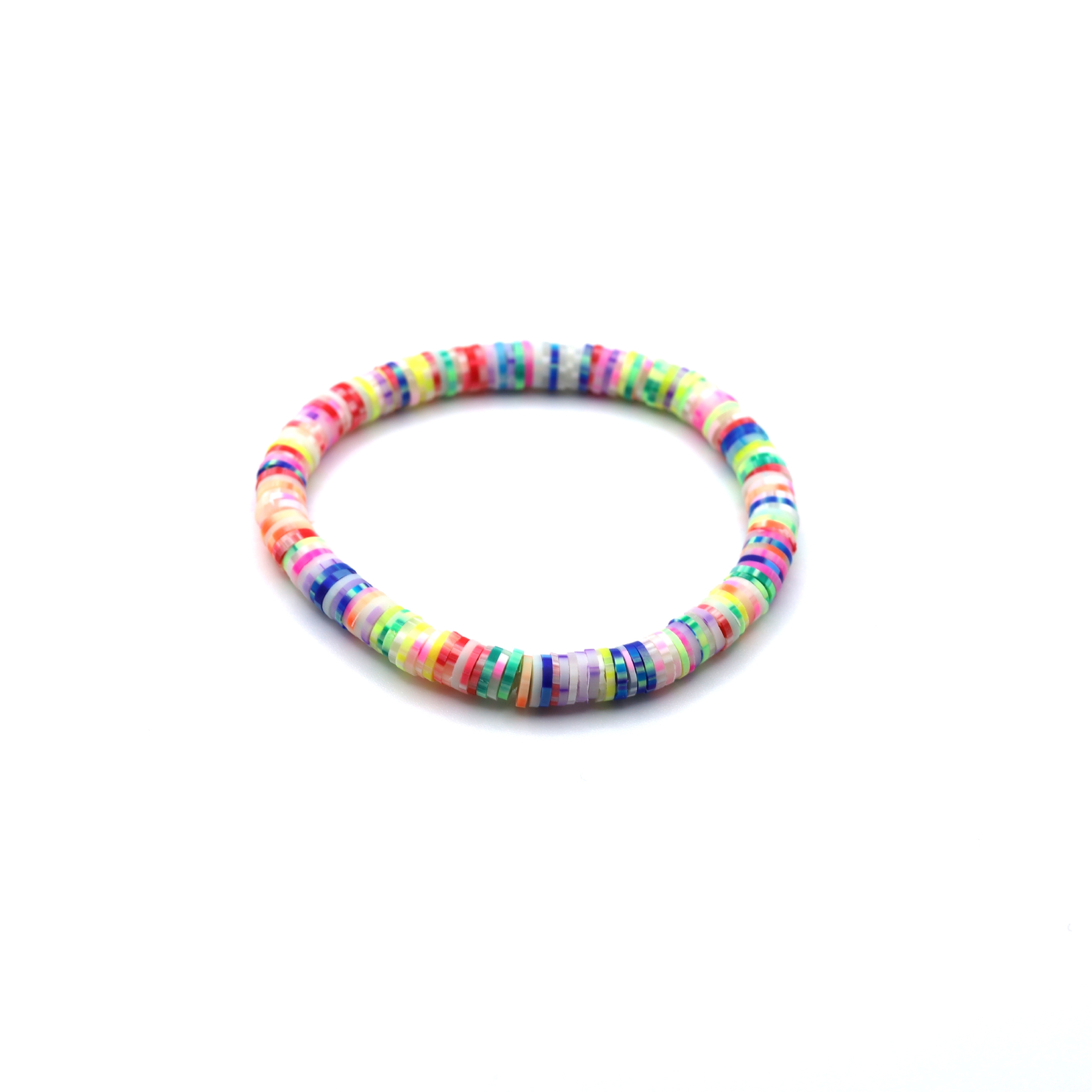 Rainbow Spotted Heishi Beads Bracelet Rainbow Spotted Heishi Beads Bracelet