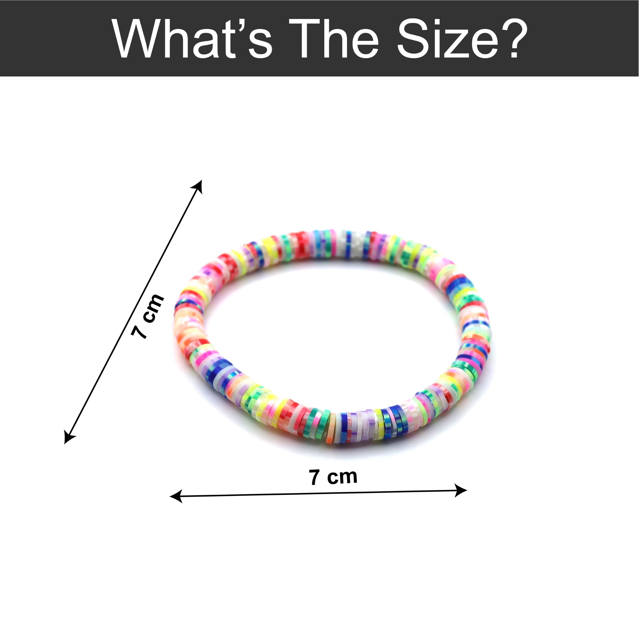 B-120-02a-2.jpg Rainbow Spotted Heishi Beads Bracelet