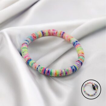 Rainbow Spotted Heishi Beads Bracelet