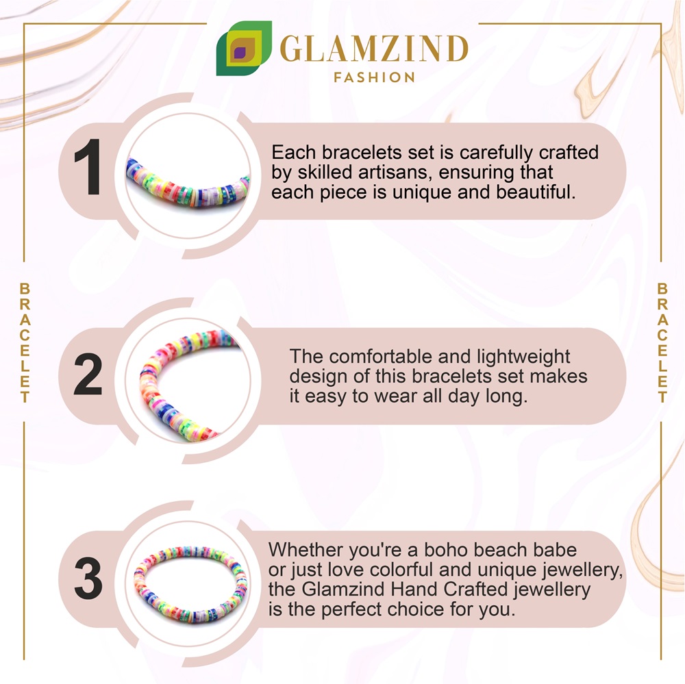 B-120-04a-1.jpg Rainbow Spotted Heishi Beads Bracelet