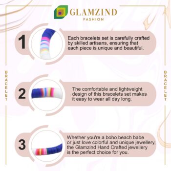 Boho Beachwear Bracelet White Navy Blue