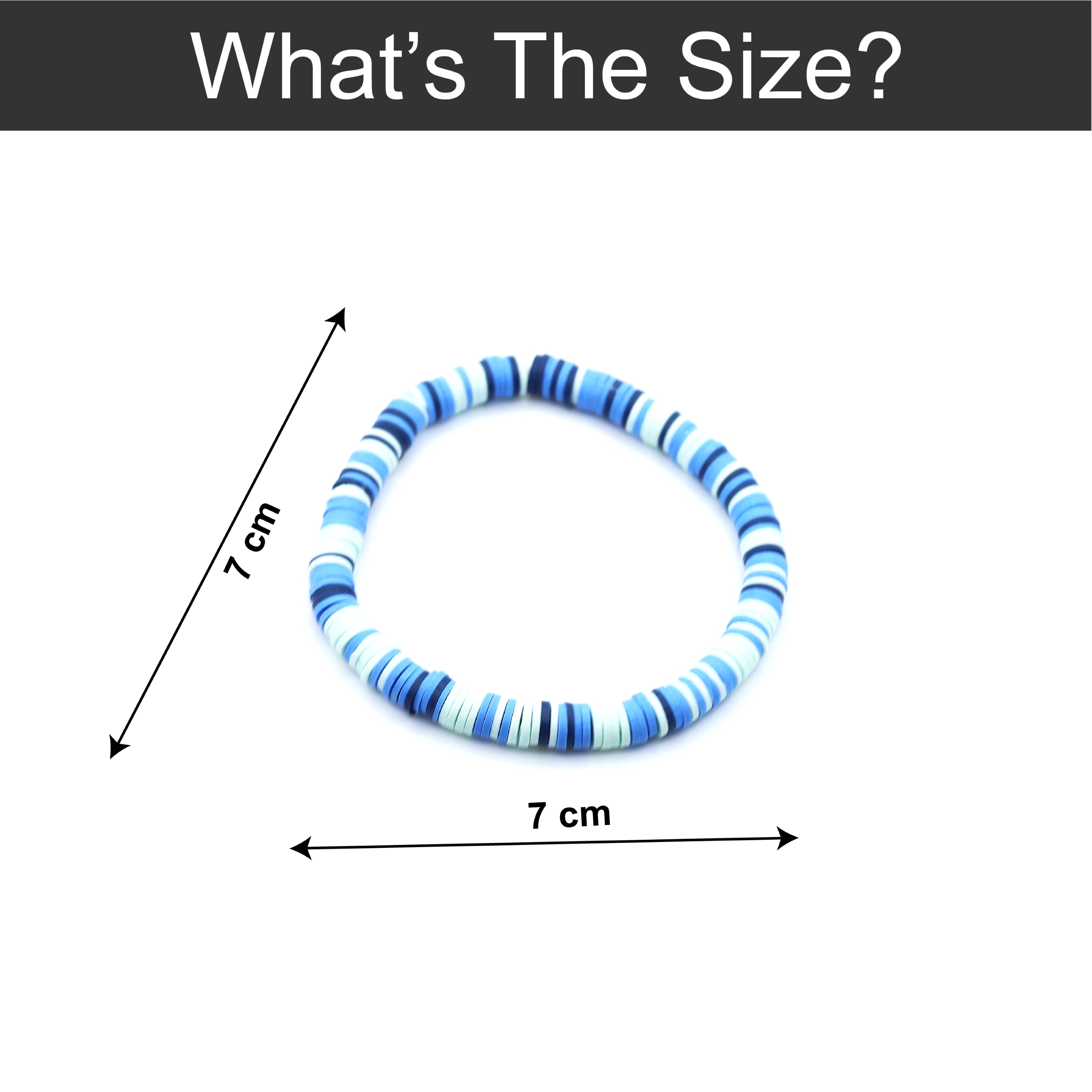 B-127-02a-1.jpg Heishi Bead Bracelet Multiple Blue Tone