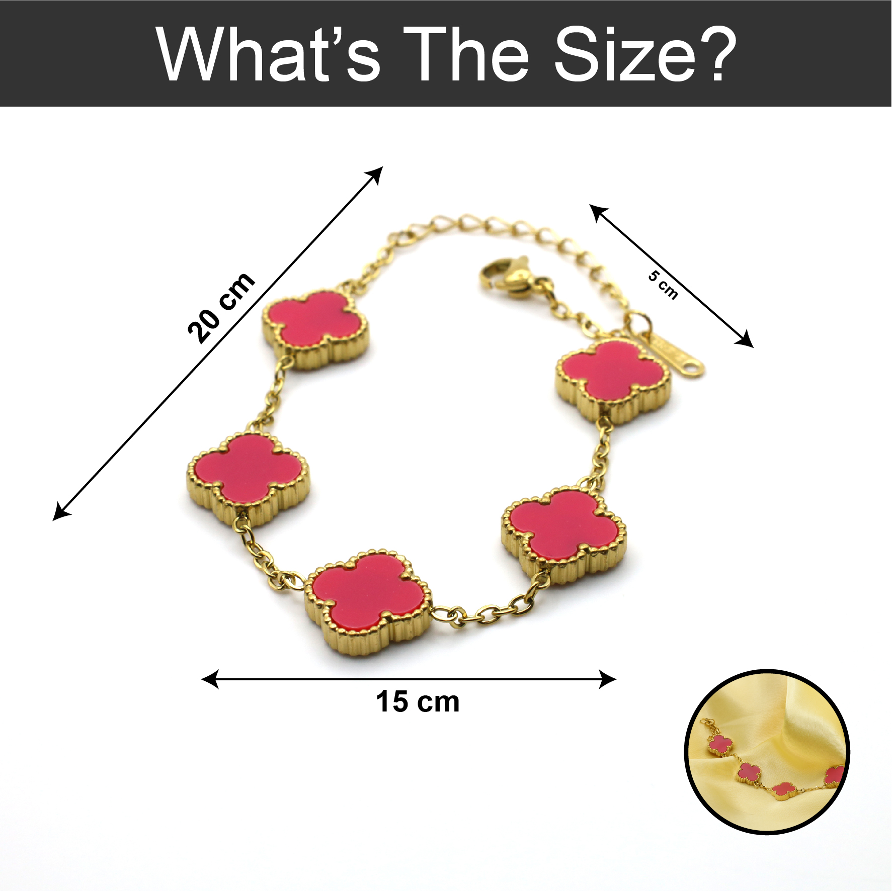 B-16-02-1.jpg Clover Bubblegum Pink Golden Bracelet