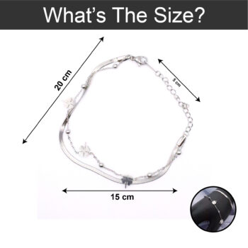 Flower Layered Silver Bracelet