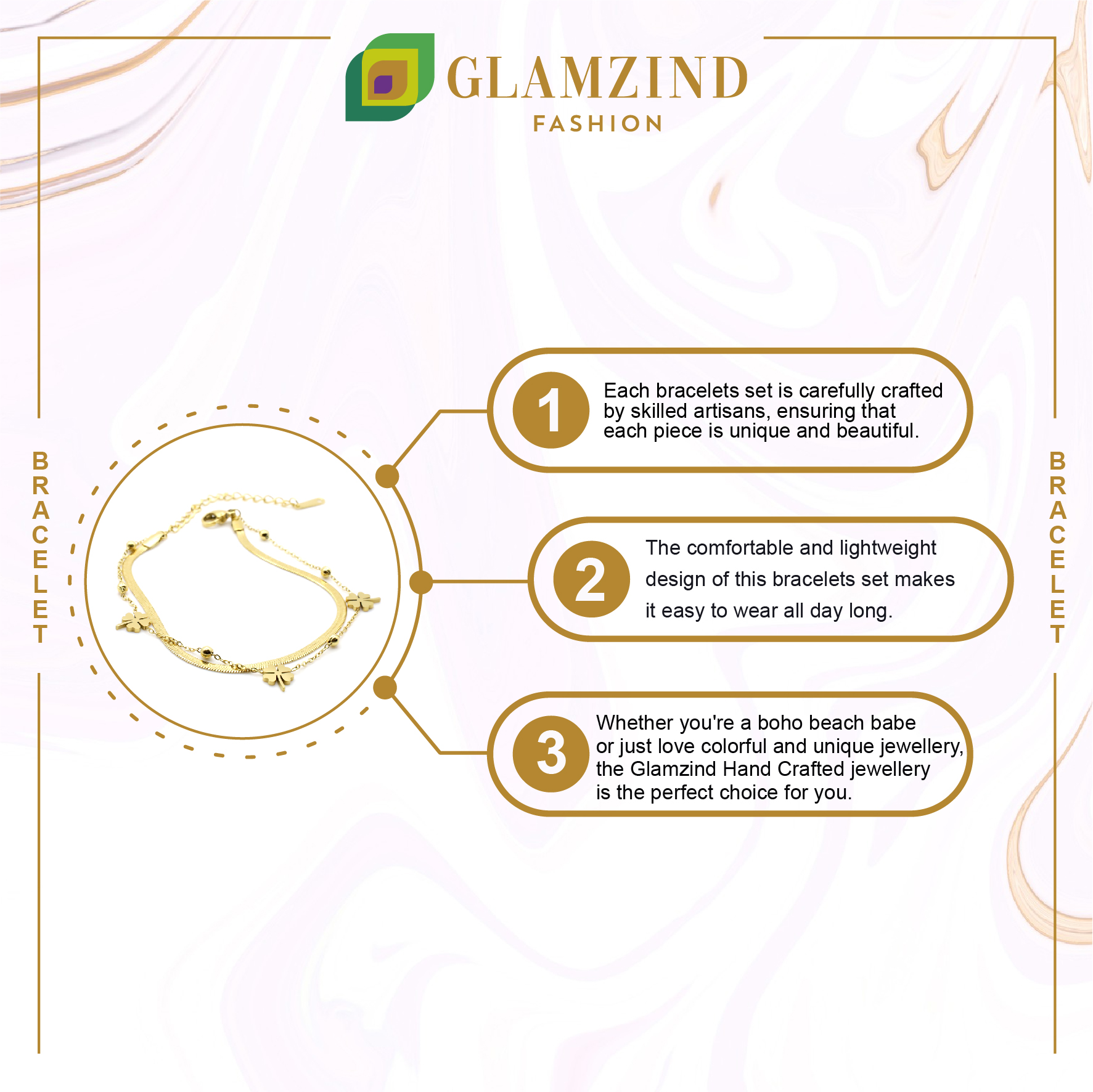 B-29-04-1.jpg Flower Layered Golden Bracelet