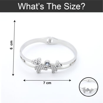 Teddy Bear Lover Lock Silver Bracelet