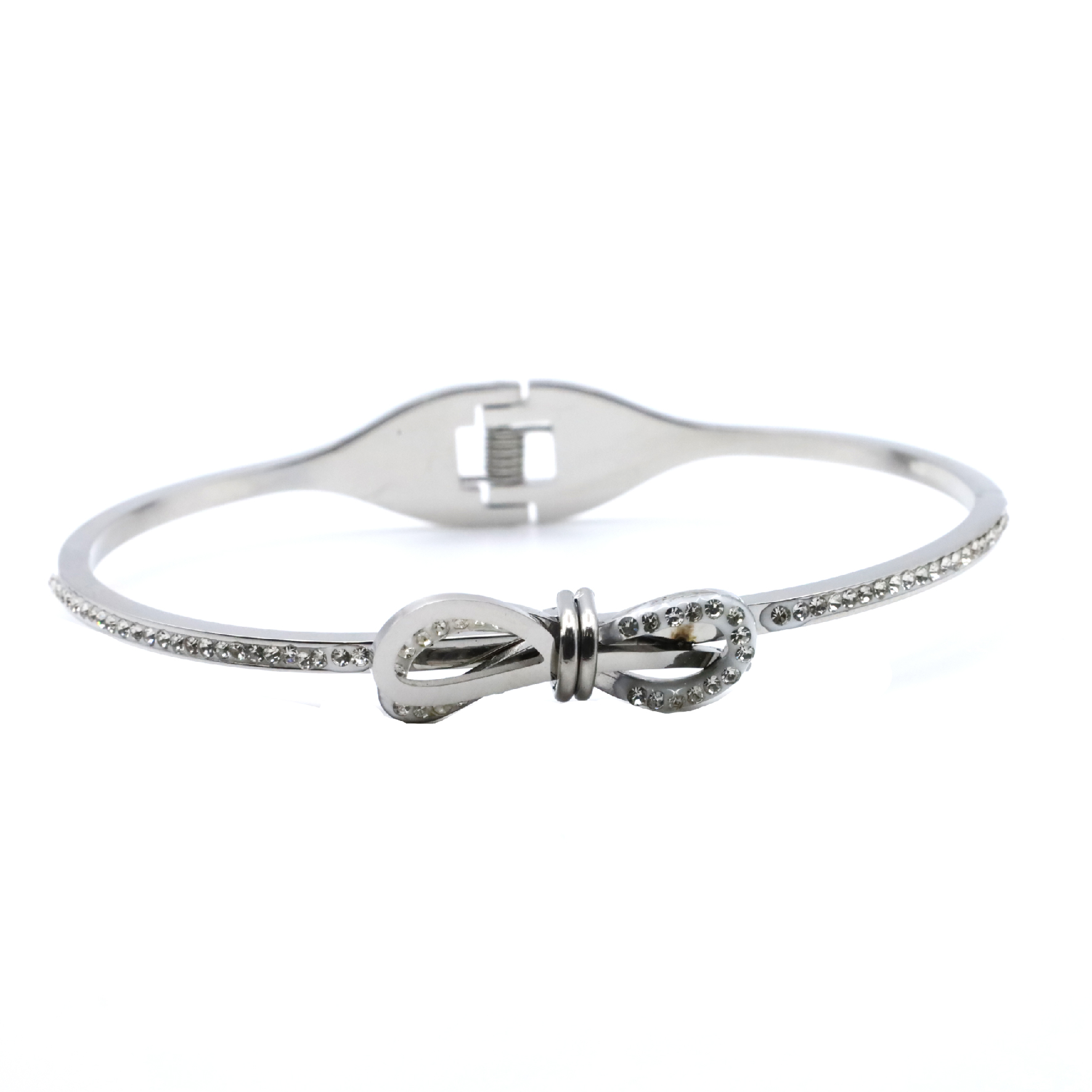 B-49-01-1.jpg Bow Knot Silver Stainless Steel Bracelet