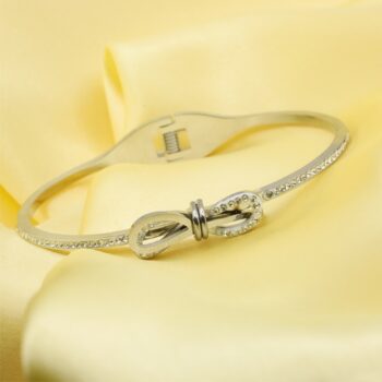Bow Knot Silver Stainless Steel Bracelet