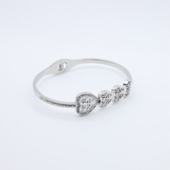 Layered Heart Tree Featured Silver Bracelet