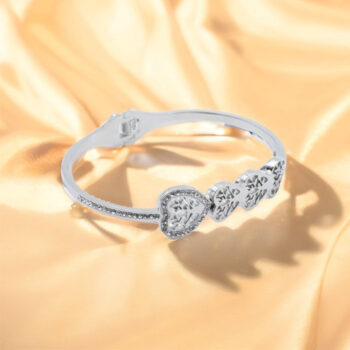 Layered Heart Tree Featured Silver Bracelet