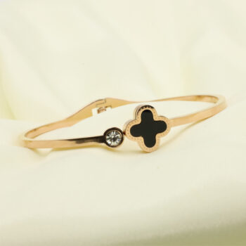 Four Leaf Clover Rose Gold Bracelet