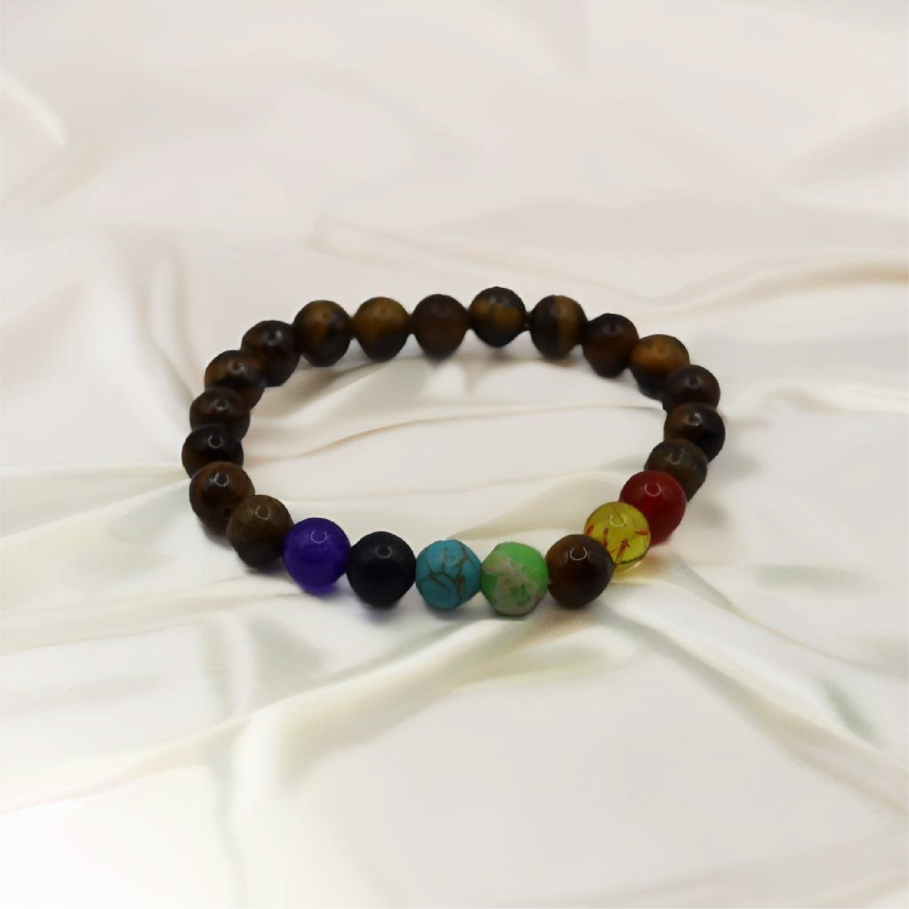 B-80-03-1.jpg Natural Stone Bracelet in Wooden Brown Shade