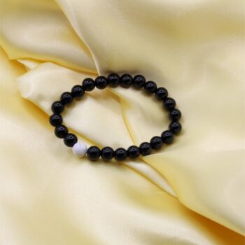 Black Tone Beads Bracelet with Howlite Bead