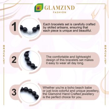 Black Tone Beads Bracelet with Howlite Bead