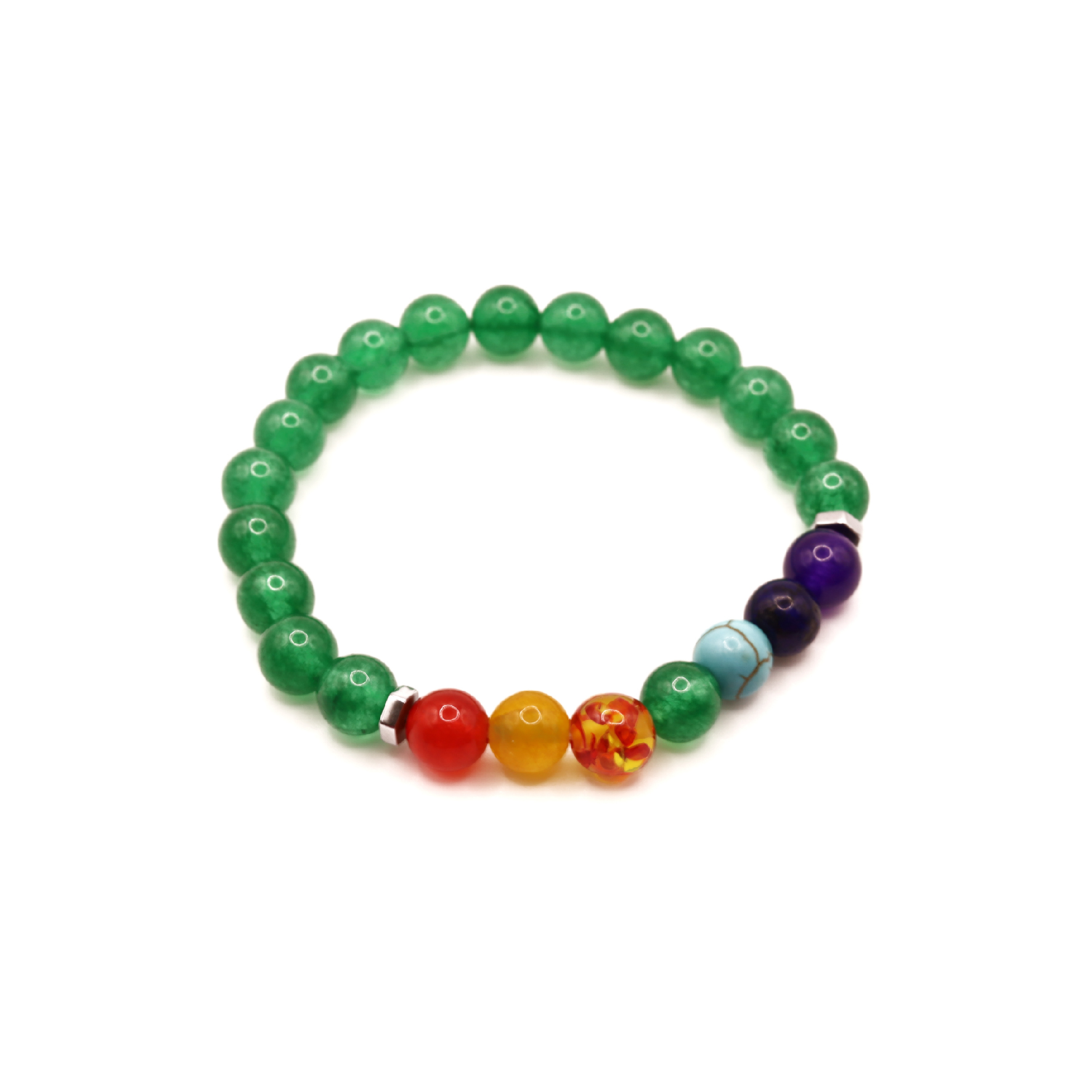 B-85-01-1.jpg Natural Stone Bracelet in Jade Green Shade
