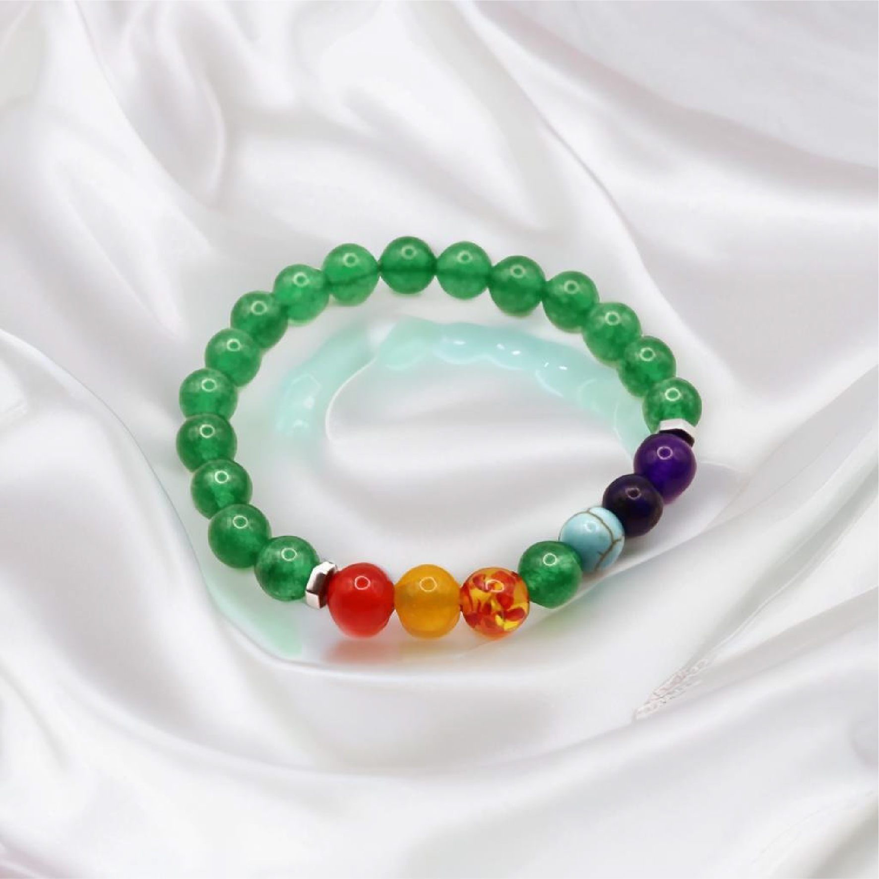 B-85-03-1.jpg Natural Stone Bracelet in Jade Green Shade