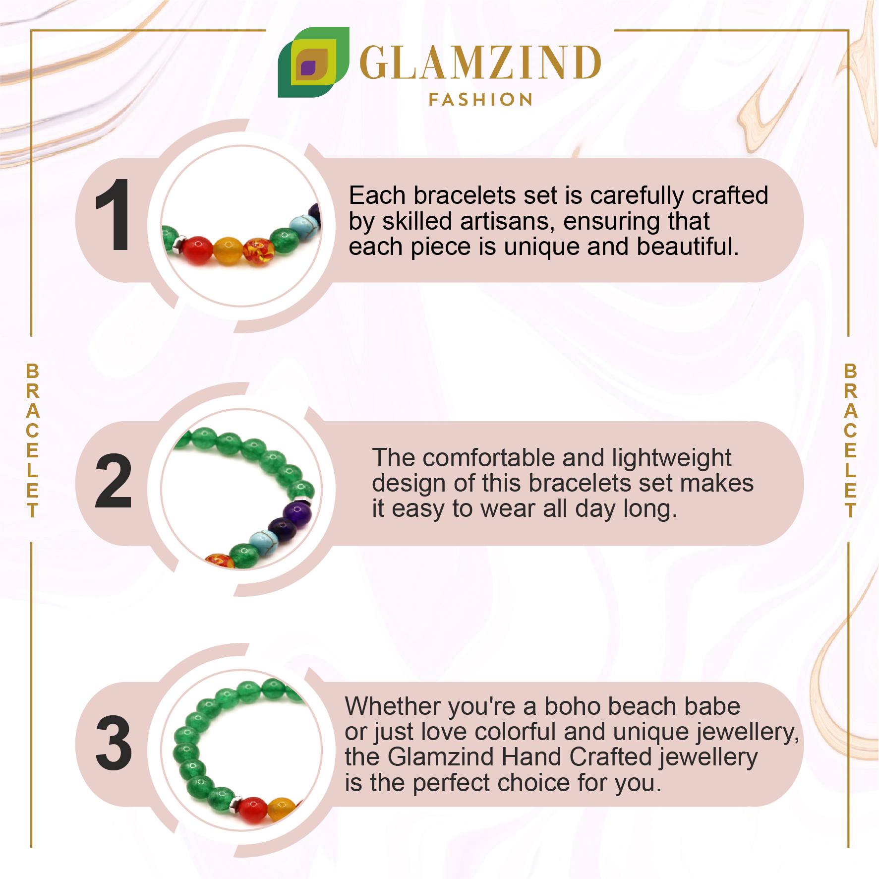 B-85-04-1.jpg Natural Stone Bracelet in Jade Green Shade