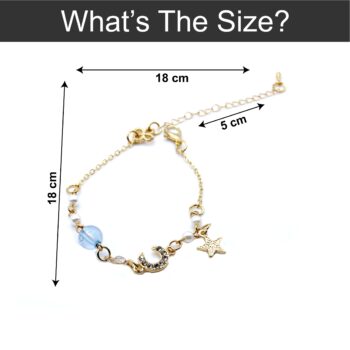 Chain Bracelet with Pearl Sky Blue Bead