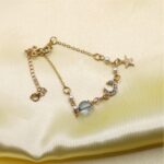 Chain Bracelet with Pearl Sky Blue Bead