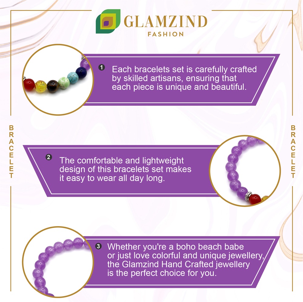 B-90-04-1.jpg Natural Stone Bracelet in Lavender