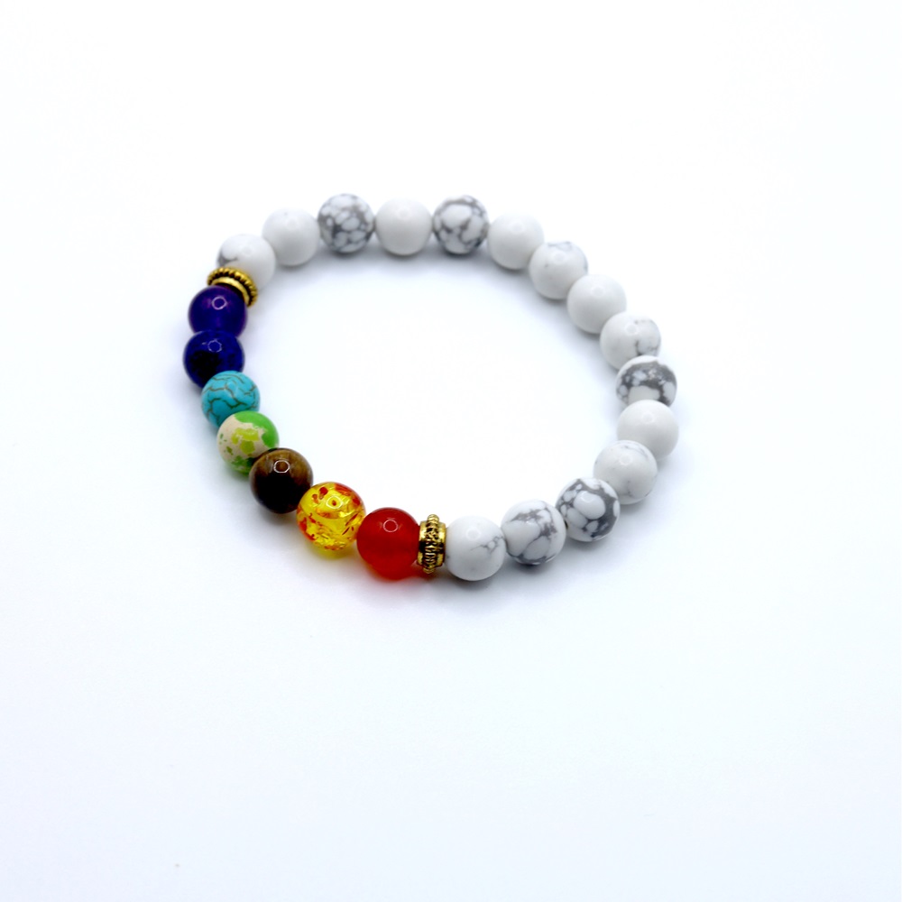 B-91-01a-1.jpg Chakra Beads Howlite Bracelet