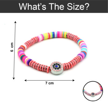 Dark Pink & Multi-Tone Bracelet with Round Charm