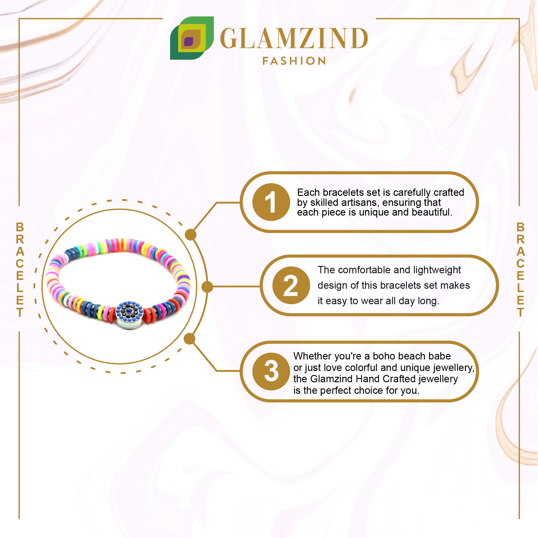 B-99-04-1.jpg Multi-Tone Bracelet with Round Charm