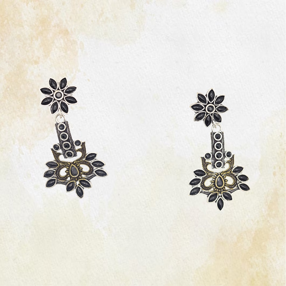 BLACK-02-1-1.jpg German Silver Dual Tone Long Earrings