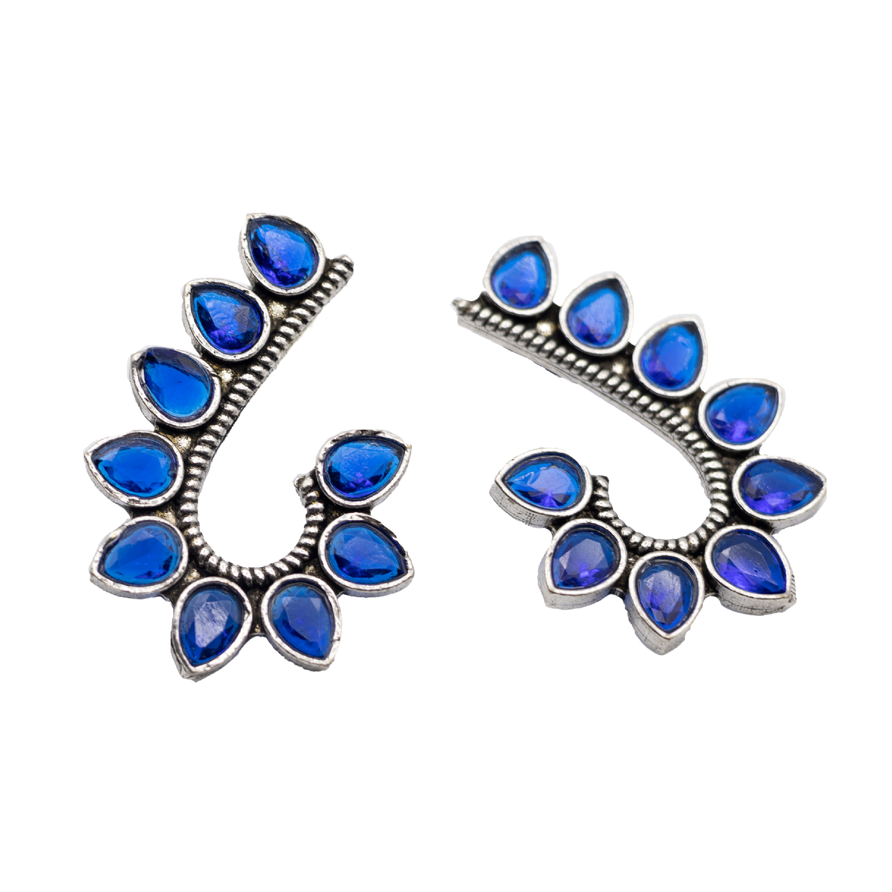 BLUE-01-3-1.jpg German Silver Half Heart Shape Earrings