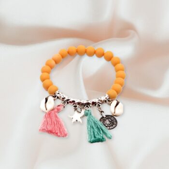 Orange Beads Cowrie Shell