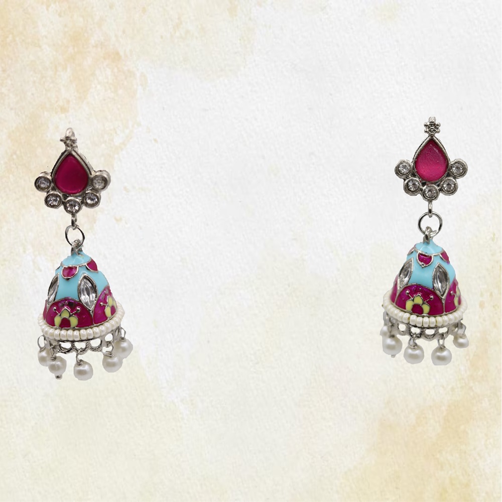 BLUE-02-4.jpg Meenakari Jhumka