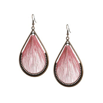 Pink Thread Drop Earring