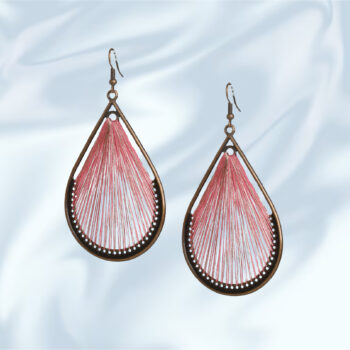 Pink Thread Drop Earring