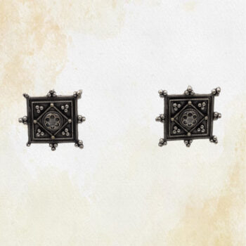 German Silver Square Earrings