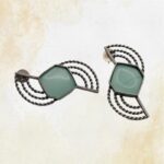 German Silver Stone Earings