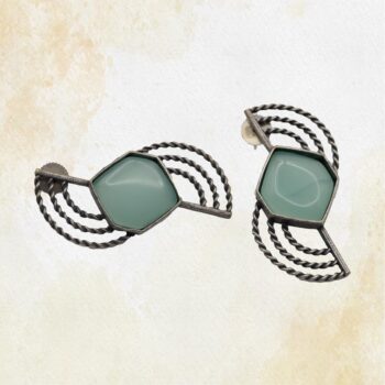 German Silver Stone Earings