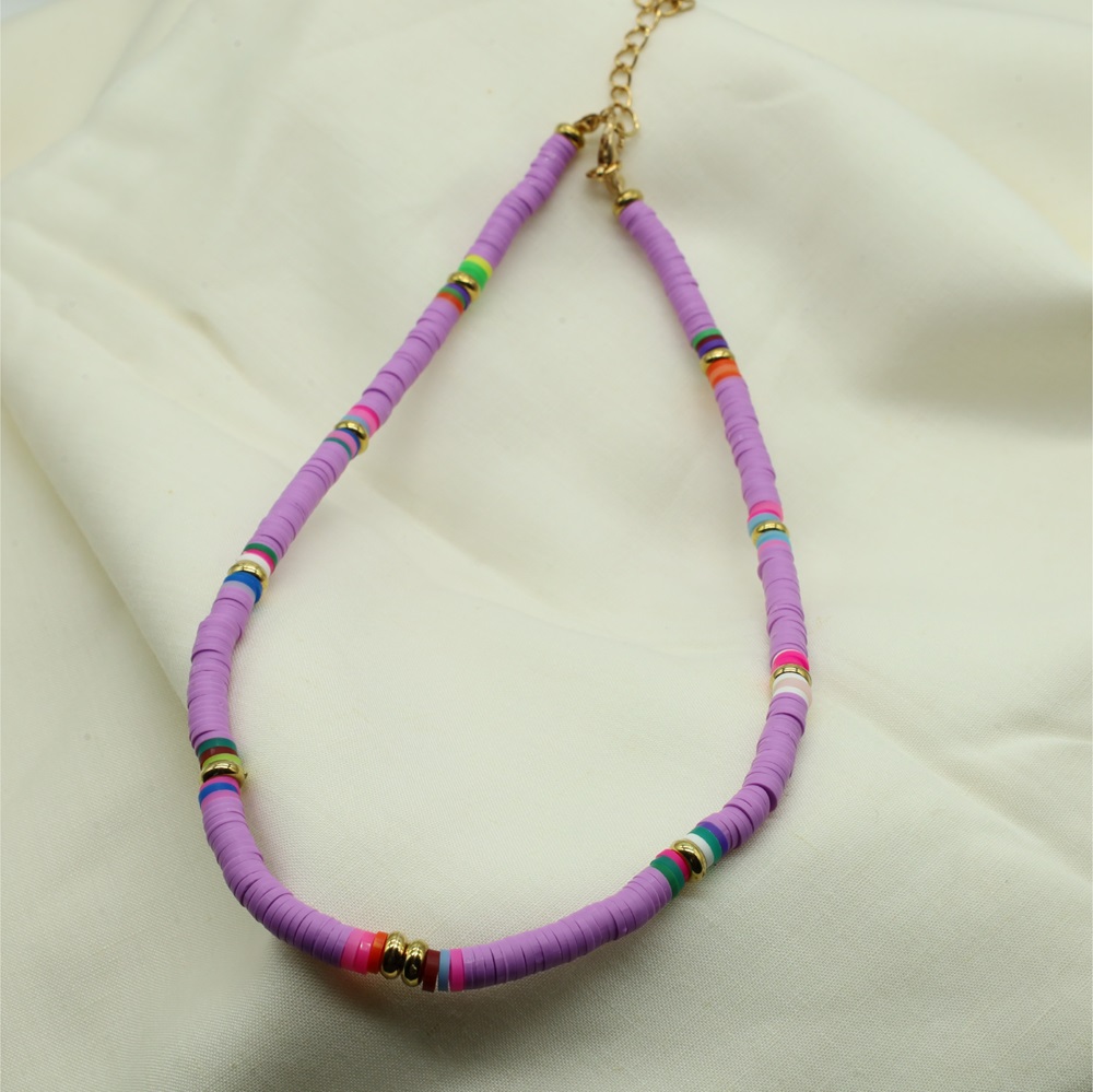 N-01-03a.jpg Neckless Heishi Beads Lavender