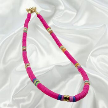 Heishi Beads Hot Pink Necklace