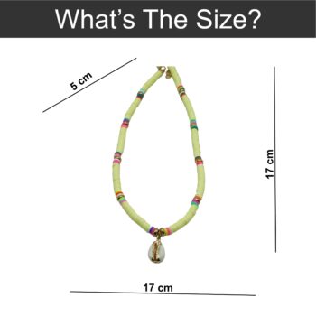 Yellow Heishi Beads with Cowrie Shell Charm