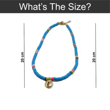 Azure Heishi Beads with Cowrie Shell Charm