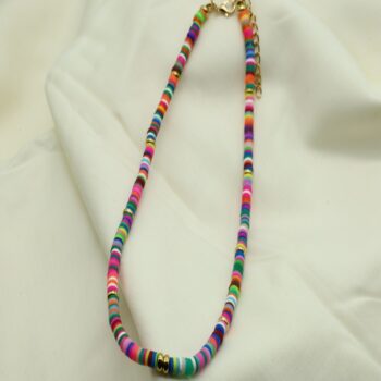 Necklace Multi Color Heishi Beads