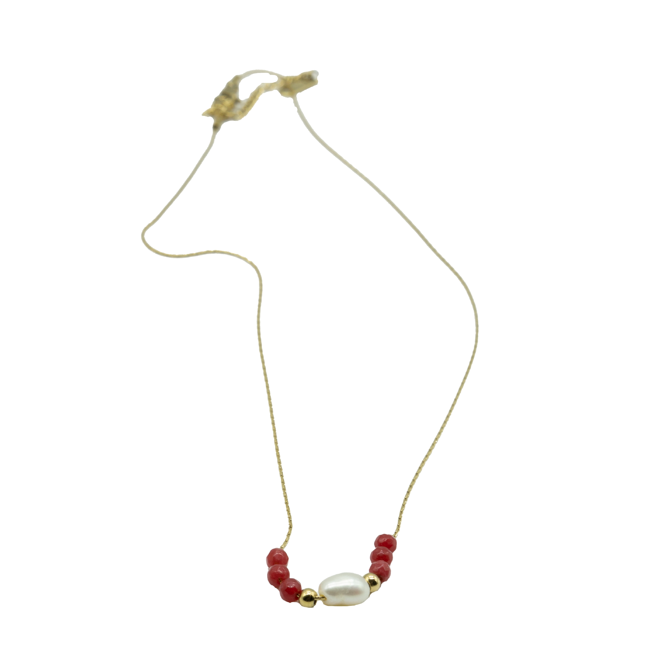 N-16-01a.jpg Red Beads and Pearl Chain