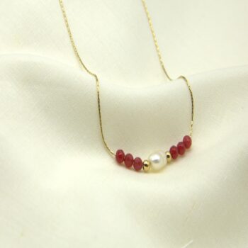 Red Beads and Pearl Chain